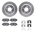Dynamic Friction Co 7312-21037, Rotors-Drilled, Slotted-SLV w/3000 Series Ceramic Brake Pads incl. Hardware, Zinc Coat 7312-21037